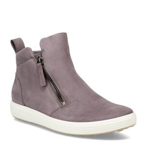 New ECCO Soft Classic Leather Bootie Sneakers Womens Size 8/8.5 (39) Gray Nubuck